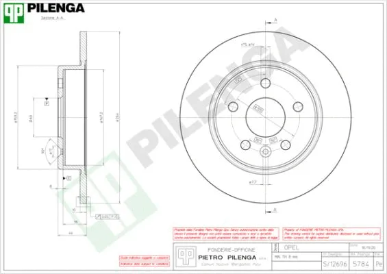 Disque de frein PILENGA 5784