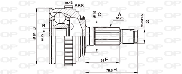 Jeu de joints, arbre de transmission OPEN PARTS CVJ5298.10