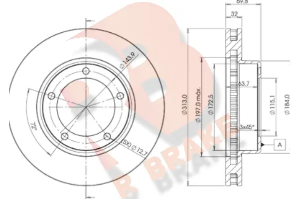 Disque de frein R BRAKE 78RBD21265