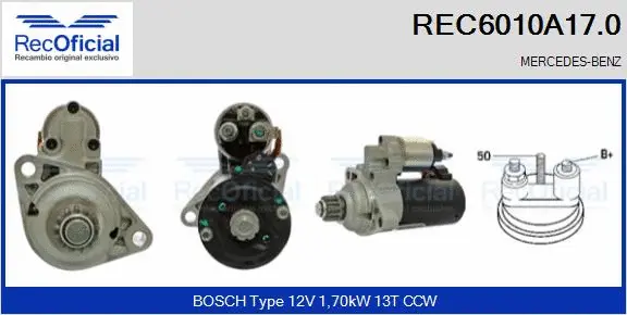 Démarreur RECOFICIAL REC6010A17.0