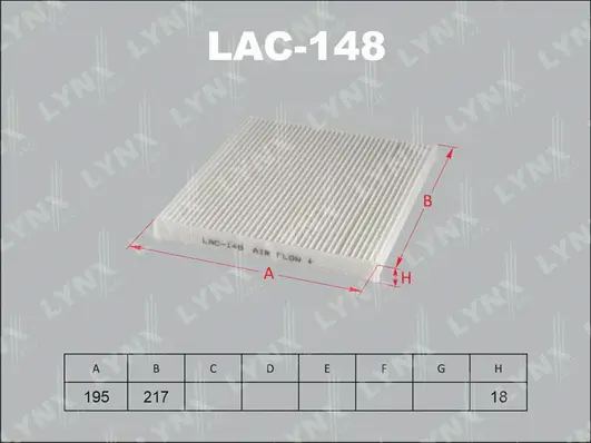 Filtre, air de l'habitacle LYNXAUTO LAC-148