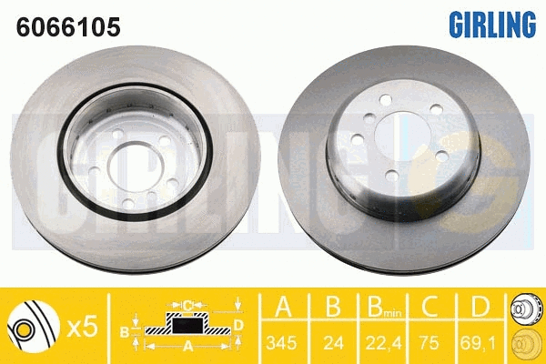 Disque de frein GIRLING 6066105