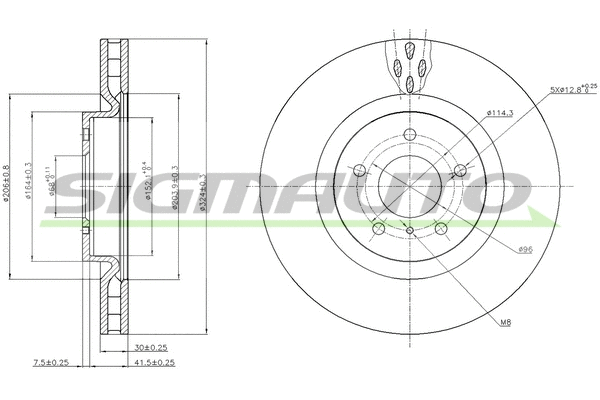 Disque de frein SIGMAUTO DBB948V