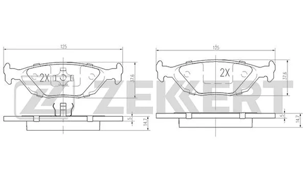 Kit de plaquettes de frein, frein à disque ZEKKERT BS-1050