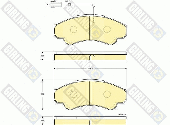 Kit de plaquettes de frein, frein à disque GIRLING 6115189