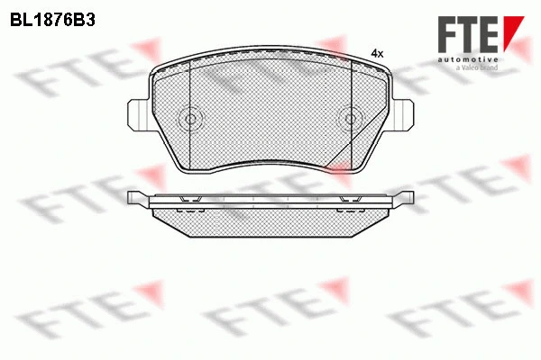 Kit de plaquettes de frein, frein à disque FTE 9010462