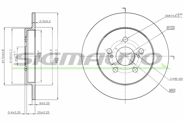 Disque de frein SIGMAUTO DBB875S