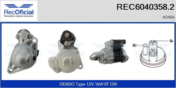 Démarreur RECOFICIAL REC6040358.2