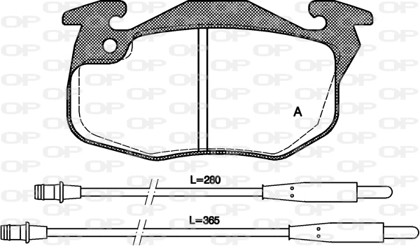 Kit de plaquettes de frein, frein à disque OPEN PARTS BPA0192.34