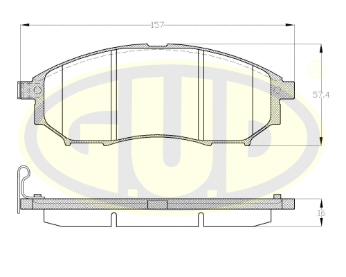 Kit de plaquettes de frein, frein à disque G.U.D. GBP085214