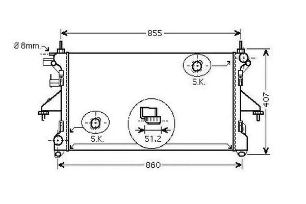 Radiateur, refroidissement du moteur ORDONEZ 2060353
