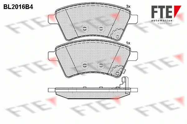 Kit de plaquettes de frein, frein à disque FTE 9010603