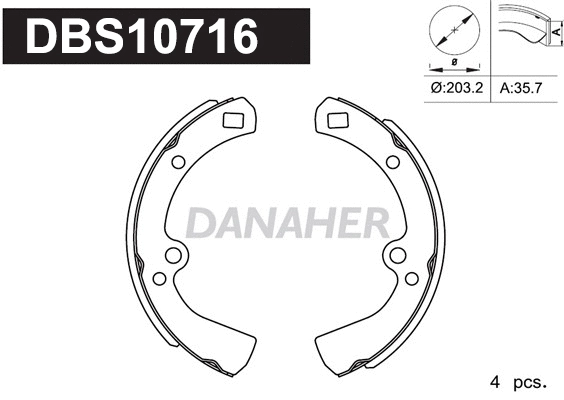 Jeu de mâchoires de frein DANAHER DBS10716