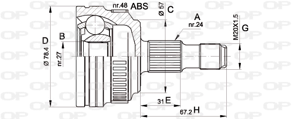 Jeu de joints, arbre de transmission OPEN PARTS CVJ5443.10