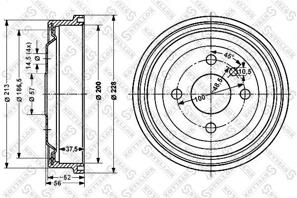 Tambour de frein STELLOX 6025-3605-SX