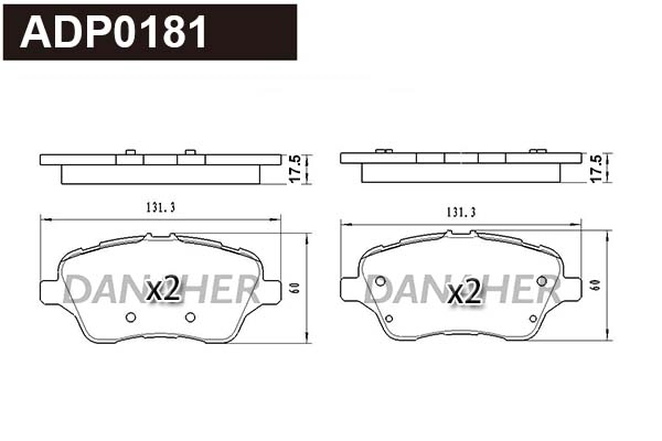 Kit de plaquettes de frein, frein à disque DANAHER ADP0181