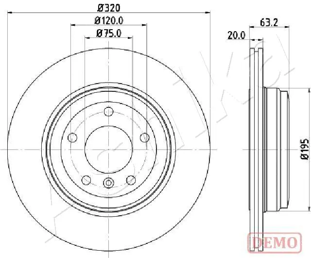 Disque de frein ASHIKA 61-00-0125C
