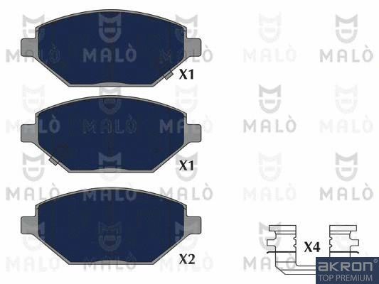 Kit de plaquettes de frein, frein à disque AKRON-MALÒ 1051230