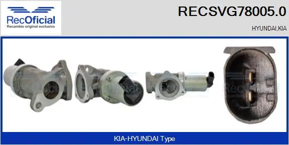 Vanne EGR RECOFICIAL RECSVG78005.0