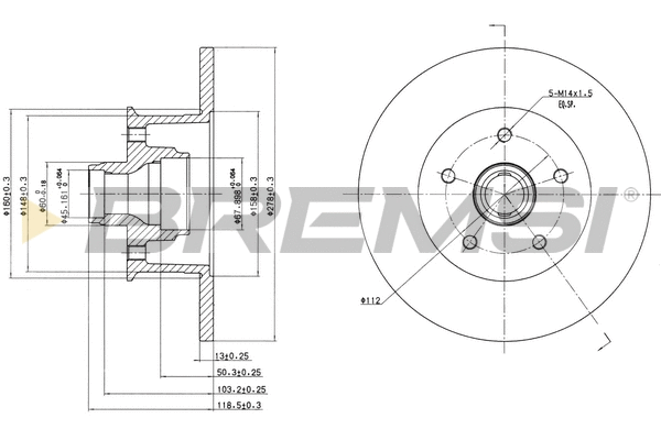 Disque de frein BREMSI CD6057S