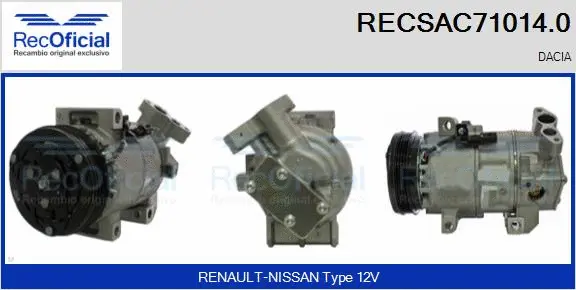Compresseur, climatisation RECOFICIAL RECSAC71014.0