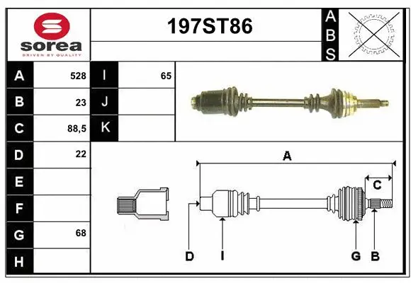 Arbre de transmission STARTCAR 197ST86