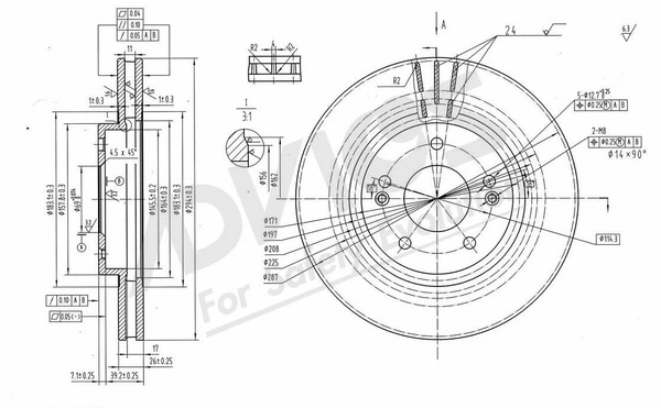 Disque de frein ADVICS-SEA D6F141