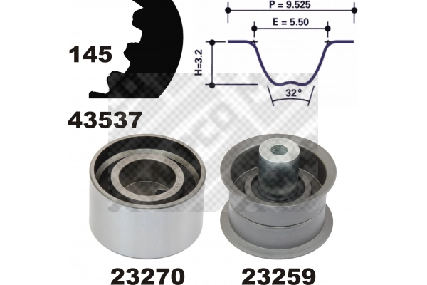 Kit de courroie crantée MAPCO 23537