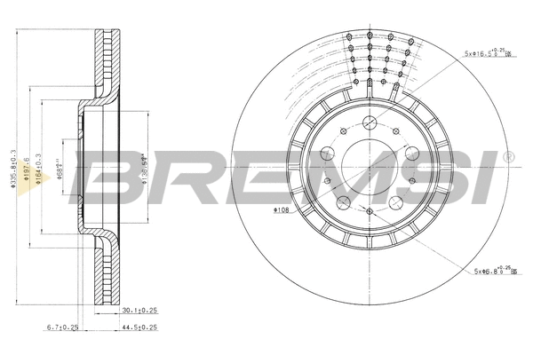 Disque de frein BREMSI CD7371V