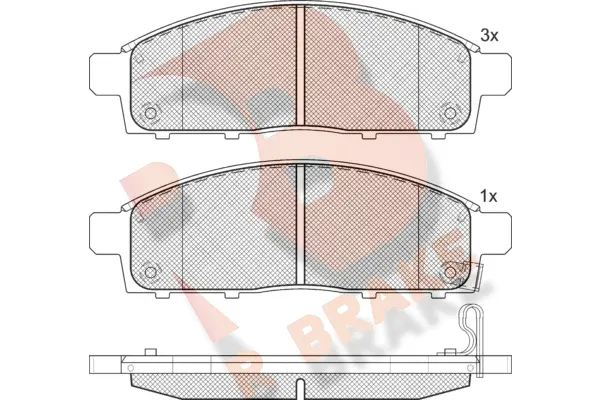 Kit de plaquettes de frein, frein à disque R BRAKE RB1784