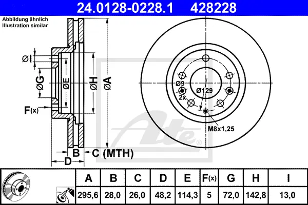 Disque de frein ATE-APAC 24.0128-0228.1