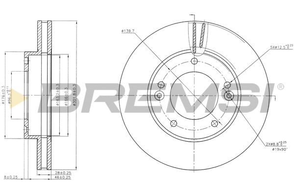 Disque de frein BREMSI CD7290V
