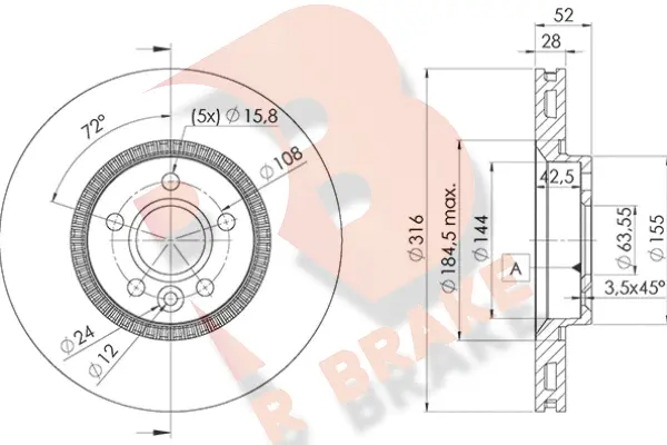 Disque de frein R BRAKE 78RBD21181