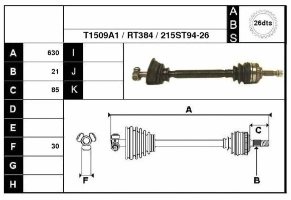 Arbre de transmission Technika 38215A1
