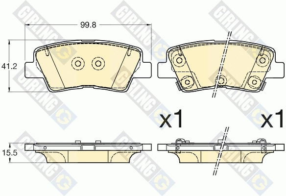 Kit de plaquettes de frein, frein à disque GIRLING 6135947