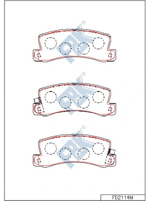 Kit de plaquettes de frein, frein à disque FBK FD2114M
