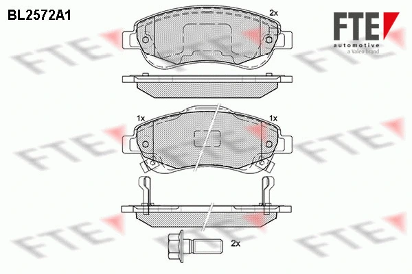 Kit de plaquettes de frein, frein à disque FTE 9010824