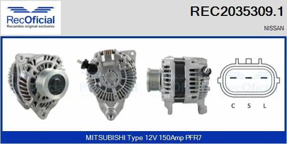 Alternateur RECOFICIAL REC2035309.1