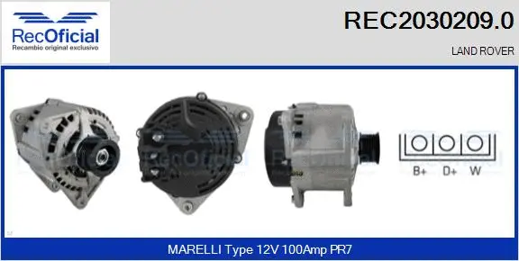 Alternateur RECOFICIAL REC2030209.0