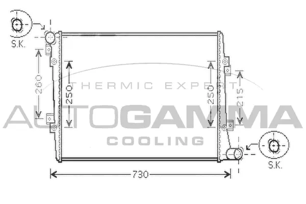 Radiateur, refroidissement du moteur AUTOGAMMA 104245
