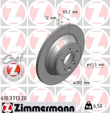 Disque de frein ZIMMERMANN 610.3713.20