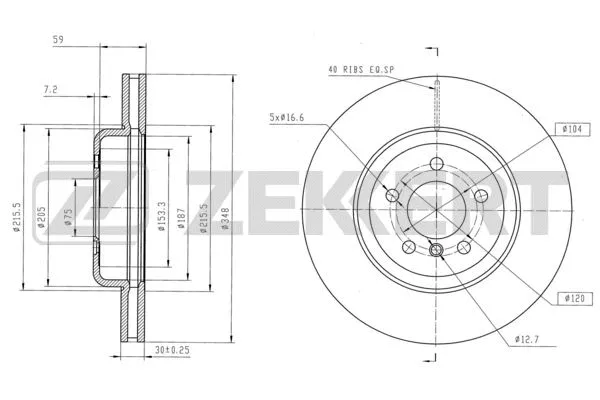 Disque de frein ZEKKERT BS-6160B