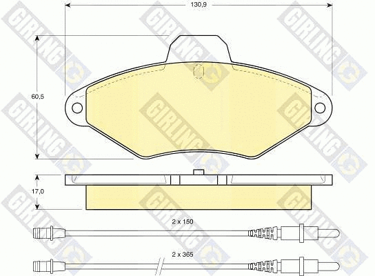 Kit de plaquettes de frein, frein à disque GIRLING 6111013