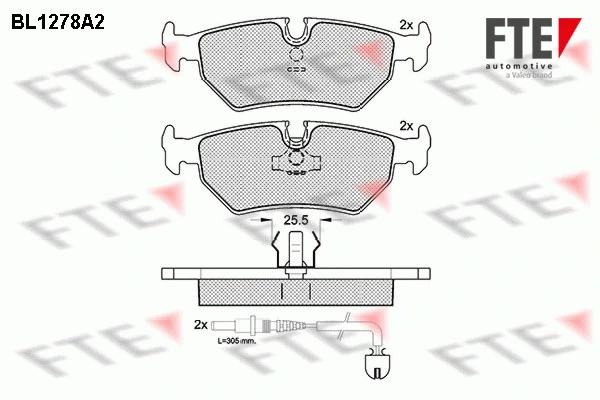Kit de plaquettes de frein, frein à disque FTE 9010087