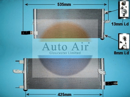 Condenseur, climatisation AUTO AIR GLOUCESTER 16-1154