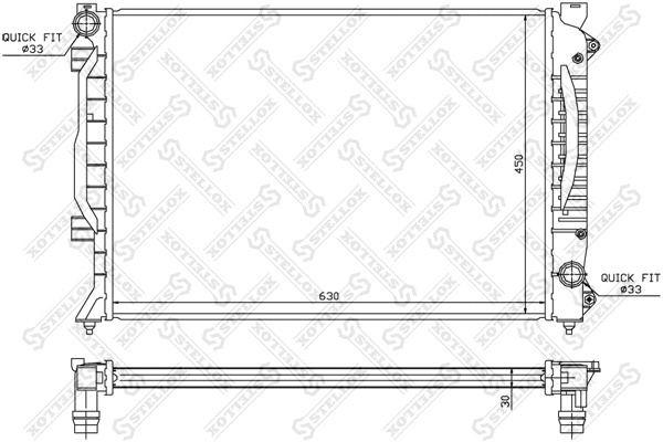 Radiateur, refroidissement du moteur STELLOX 10-25249-SX
