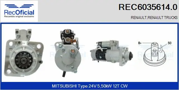 Démarreur RECOFICIAL REC6035614.0