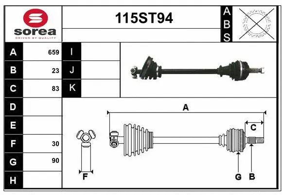 Arbre de transmission STARTCAR 115ST94