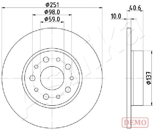 Disque de frein ASHIKA 61-00-0211C