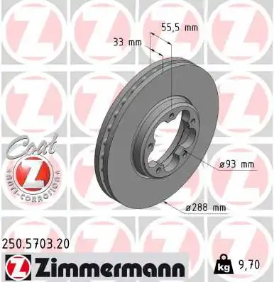 Disque de frein ZIMMERMANN 250.5703.20